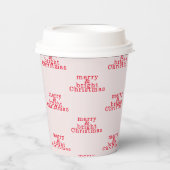 キュートで明モダンるい赤メリーのクリスマス 紙コップ (正面)