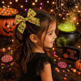 キュートで楽しいハロウィンライムグリーンの魔女キャンディ グログランリボン