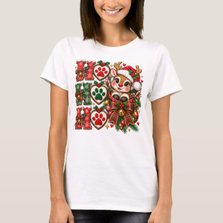 キュートで遊び心のあるお祭り気分なホリデークリスマスのフレーズ Tシャツ