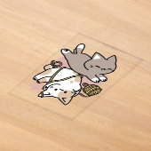 キュートで遊び心のある猫のデザイン - 楽しいパウとプレイ アート アクリル招待状 (レイダウン)