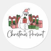 キュートで面白いクリスマス ラウンドシール (正面)