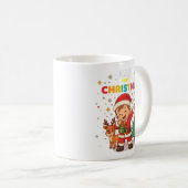 キュートで面白いサンタの子供ダビングクリスマスマグカップ コーヒーマグカップ (正面右)