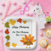 キュートとカラフル七面鳥の感謝祭 ペーパープレート (パーティー)