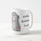 キュートとゴールデンカラフルレトリエバーマグ コーヒーマグカップ (正面右)