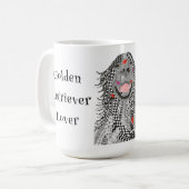 キュートとゴールデンカラフルレトリエバーマグ コーヒーマグカップ (正面左)