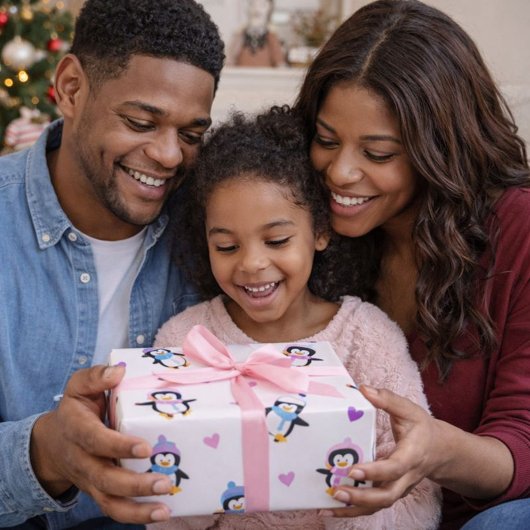 キュートとペカラフルンギン ラッピングペーパー