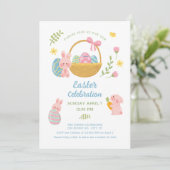 キュートとモダンイースターサンデーお祝い 招待状 (スタンド正面)