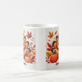 キュートと感謝祭よくはしゃぐトルコデザインマグ コーヒーマグカップ (中央)