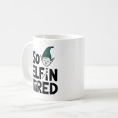 キュートと疲れた小妖精や小人 – ホリデーエディション コーヒーマグカップ (正面左)