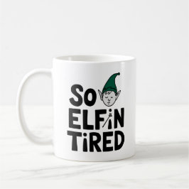 キュートと疲れた小妖精や小人 – ホリデーエディション コーヒーマグカップ