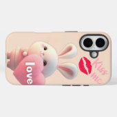“キュートなうさぎのLOVE – キスして  Case-Mate iPhoneケース (裏面 (横))