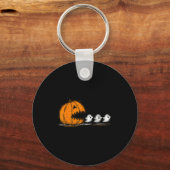 キュートなおばけを追いかけるソーキーのかぼちゃ ハロウィンパレード キーホルダー (正面)