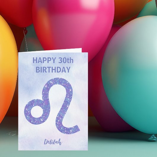 キュートなおひつじ座の紫色の誕生日おめでとう カード