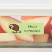 キュートなおもしろい茶色のフクロウパーソナライズされたアニメ ラベル (貼付)