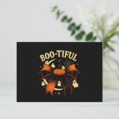 キュートなかわいいハロウィンのかぼちゃの弓 サンキューカード (スタンド正面)