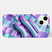 キュートなかわいいパステルウェーブスマホケース 光沢のある抽象的なデザイン Case-Mate iPhoneケース (裏面 (横))