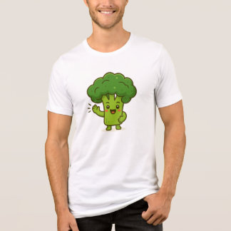 キュートなかわいいブロッコリーキャラTシャツ - おもしろ野菜 トライブレンドTシャツ