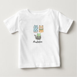 キュートなかわいい猫柄のアート ベビーTシャツ
