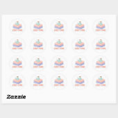 キュートなかわいい「Cozy Time」ステッカー ラウンドシール (シート)