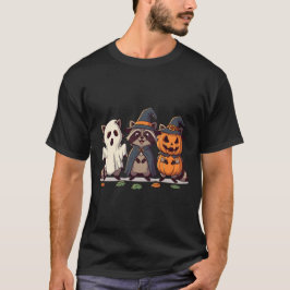 キュートなたぬきのトリオ ハロウィン Tシャツ