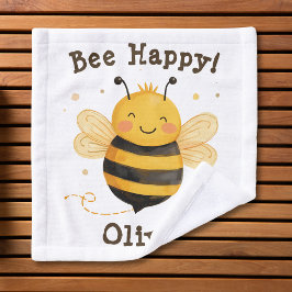 キュートなでぶ蜂 "Bee Happy" ウォッシュタオル