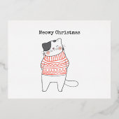 キュートなにゃんクリスマス 箔シーズンポストカード (正面)