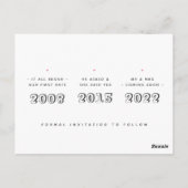 キュートなのシンプル発表結婚日を保存 ポストカード (裏面)