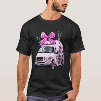 キュートなりボン救急車ドライバー救急隊員 パラ Tシャツ