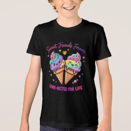 キュートなアイスの友情デュオ - "Sweet Friends Fo トライブレンドＴシャツ
