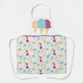 キュートなアイスクリームコーン溶けピンクの散水ミックス エプロン (正面)