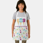 キュートなアイスクリームコーン溶けピンクの散水ミックス エプロン (インサイチュ)