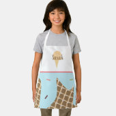 キュートなアイスクリームコーン溶けピンクふりかけブルー エプロン (インサイチュ)