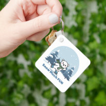 キュートなアイススケートのホッキョクグマ スノーマッチファン アクリル