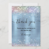 キュートなアイリデセフェイクンアイス感謝していブルーグリッターユー カード (正面)