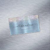 キュートなアイリデセンアイスブルーフェイクグリッター マグネット名刺 (インサイチュ)