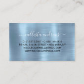 キュートなアイリデセンアイスブルーフェイクグリッター 名刺 (裏面)