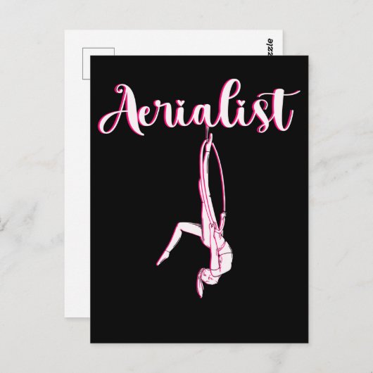 キュートなアエリアリストウィメンズエアリアルフープアーティスト ポストカード (正面/裏面)