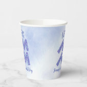 キュートなアクエリアスパープル星占いサインバースデーパーティー 紙コップ (左)