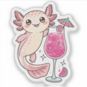 キュートなアクソロトルステッカー – Dragon Fruit Spritzer シール (正面)