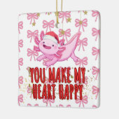 キュートなアソロトルクリスマス セラミックオーナメント (左)