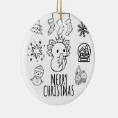 キュートなアソロトルクリスマス セラミックオーナメント (右)