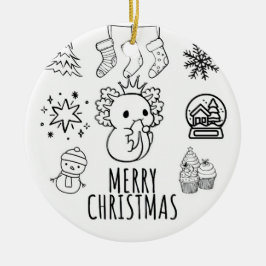 キュートなアソロトルクリスマス セラミックオーナメント