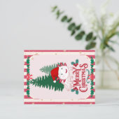 キュートなアソロトルクリスマス ポストカード (スタンド正面)