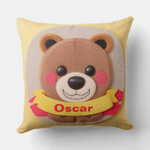 キュートなアニメのクマ顔とリカラフルボン クッション (裏面)