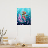 キュートなアフリカ系アメリカ人の人魚 ポスター (キッチン)