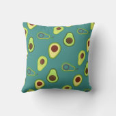 キュートなアボカドスライス夏の緑のグラデーションパターン クッション (裏面)