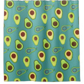 キュートなアボカドスライス夏の緑のグラデーションパターン シャワーカーテン (正面)