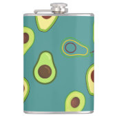 キュートなアボカドスライス夏の緑のグラデーションパターン フラスク (正面)