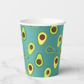 キュートなアボカドスライス夏の緑のグラデーションパターン 紙コップ (裏面)