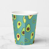 キュートなアボカドスライス夏の緑のグラデーションパターン 紙コップ (右)